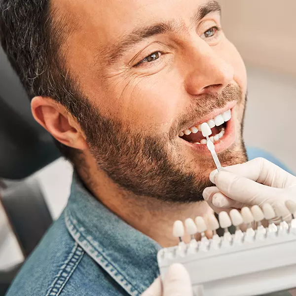 Man Visiting Cosmetic Dentist