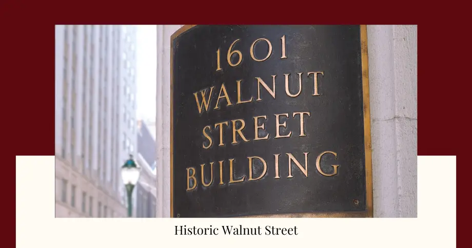 Historic Walnut Street Philadelphia Sign